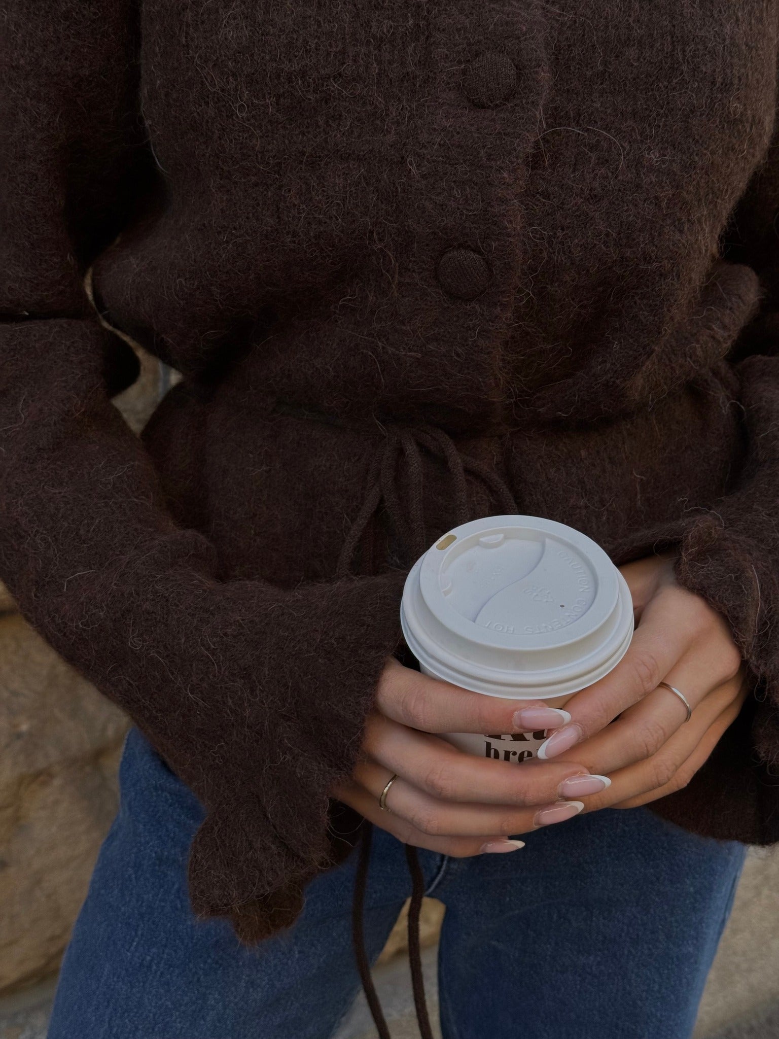 YASTHELLIS Knit Cardigan - Hot Fudge